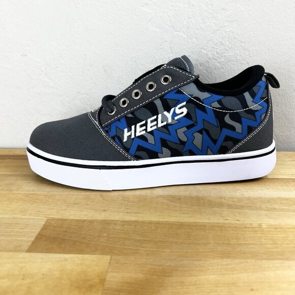 Heelys Pro 20 Prints HES10332H Gray Blue Size 4 Youth Wheeled Shoe Sneaker NEW